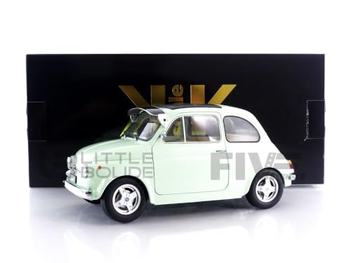 Kk Scale Kkdc120066 - Fia 500 F Custom 1968 Verde Menta Cerchi Abart. Con Tetto E Porte Apribili - Scala 1/12 - Modello Da Collezione