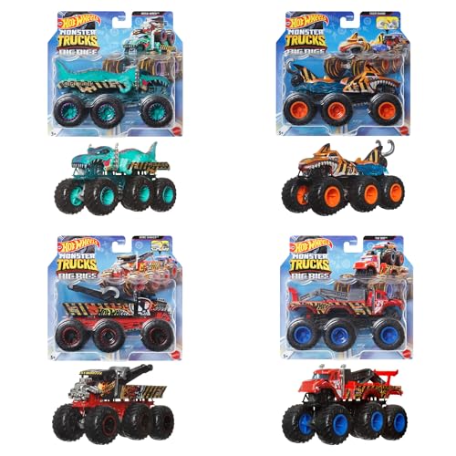 Hot Wheels Monster Trucks - Grandi Tir, Camion Die-Cast In Scala 1:64 Con 6 Ruote, Può Trasportare O Trainare Altri Veicoli, Giocattolo Per Bambini, 3