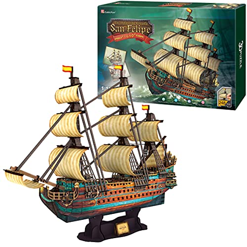 Puzzle 3D San Felipe - Modellismo Da Costruire Adulti | Costruzioni Per Bambini | Puzzle 3D Bambini E Adulti | Nave Giocattolo | 360 Pezzi | Puzzle 3D