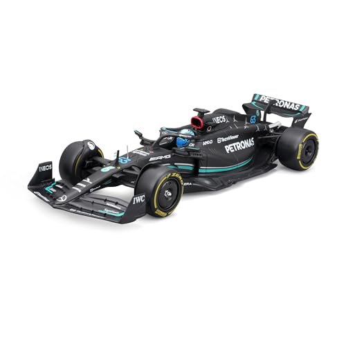 Bburago - 1/24 Racing - 2023 Mercedes-Amg F1 W14 E-Performance - Con Casco #Russell - Novità 2024: Una Replica Precisa Per I Fan Di Gara, Catturando L