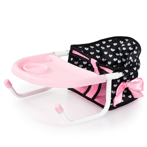 Bayer Design 65860Aa Sedile Da Tavolo Per Bambole, Accessori, Nero Con Motivo A Cuore Bianco