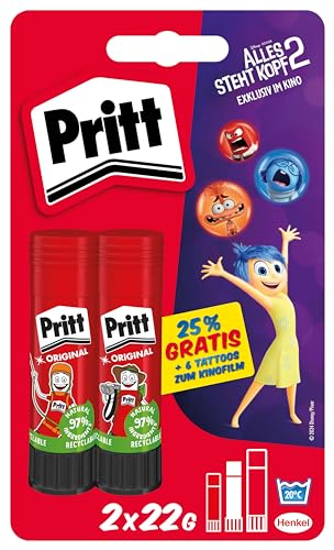 Pritt Set Di Colla, Colla Sicura E Adatta Ai Bambini, Per Lavori Artistici E Fai Da Te, Forte Colla Per La Scuola, 2 X 22 G, 9H Pbs6B