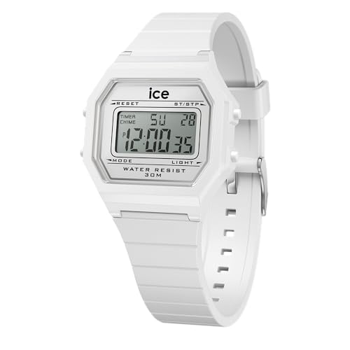 Ice-Watch - Ice Digit Retro White - Orologio Bianco Da Donna Con Cinturino In Silicone - 022899 (Small)