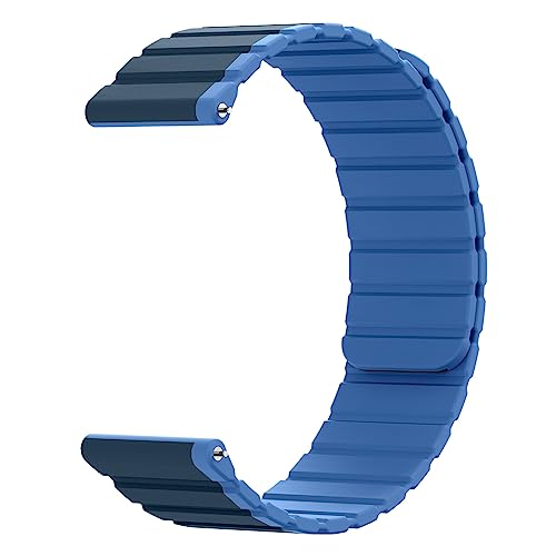 System-S Cinturino In Silicone Magnetico 20Mm Per Samsung Galaxy Watch 5 4 In Blu, Blu, Eine Grösse
