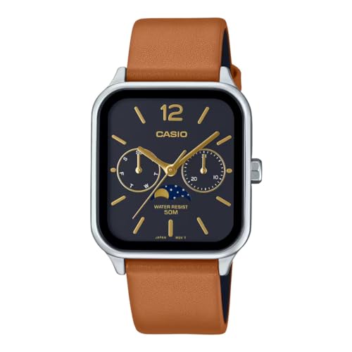 Casio Orologio Multi-Quadrante Al Quarzo Da Uomo Con Cinturino In Pelle Mtp-M305L-1Aver