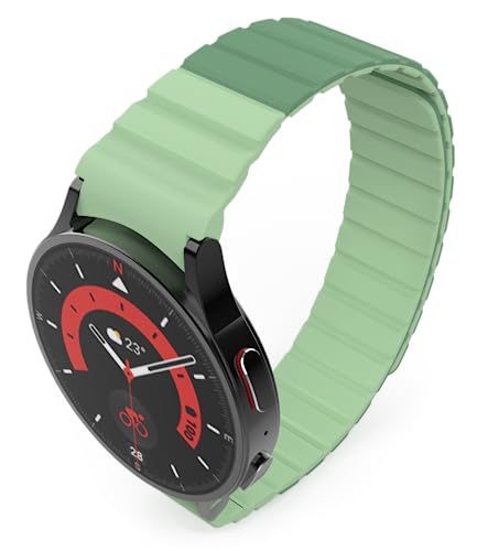 System-S Cinturino In Silicone Magnetico 20Mm Per Samsung Galaxy Watch 5 4 Verde, Verde, Eine Grösse