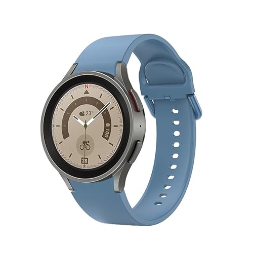 System-S Cinturino 20Mm In Silicone Per Samsung Galaxy Watch 5 4 Smartwatch Blu, Blu, Eine Grösse