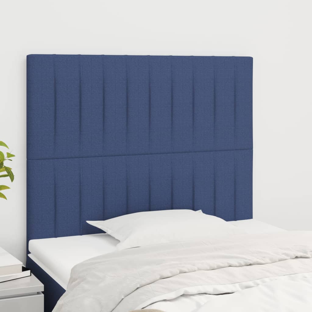 vidaXL Têtes de lit 2 pcs Bleu 90x5x78/88 cm Tissu