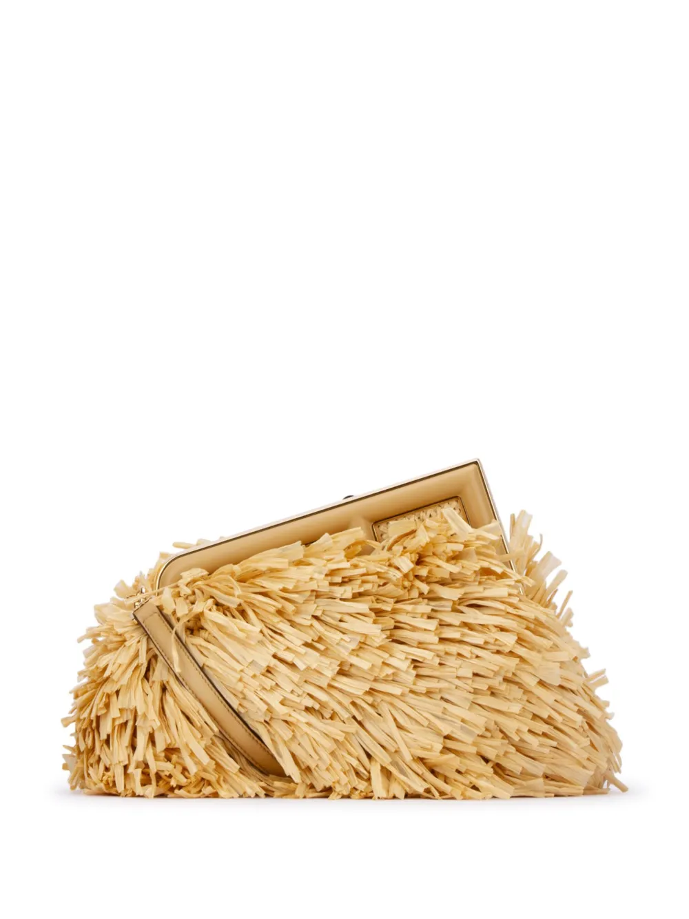 FENDI Fendi First raffia shoulder bag - Toni neutri