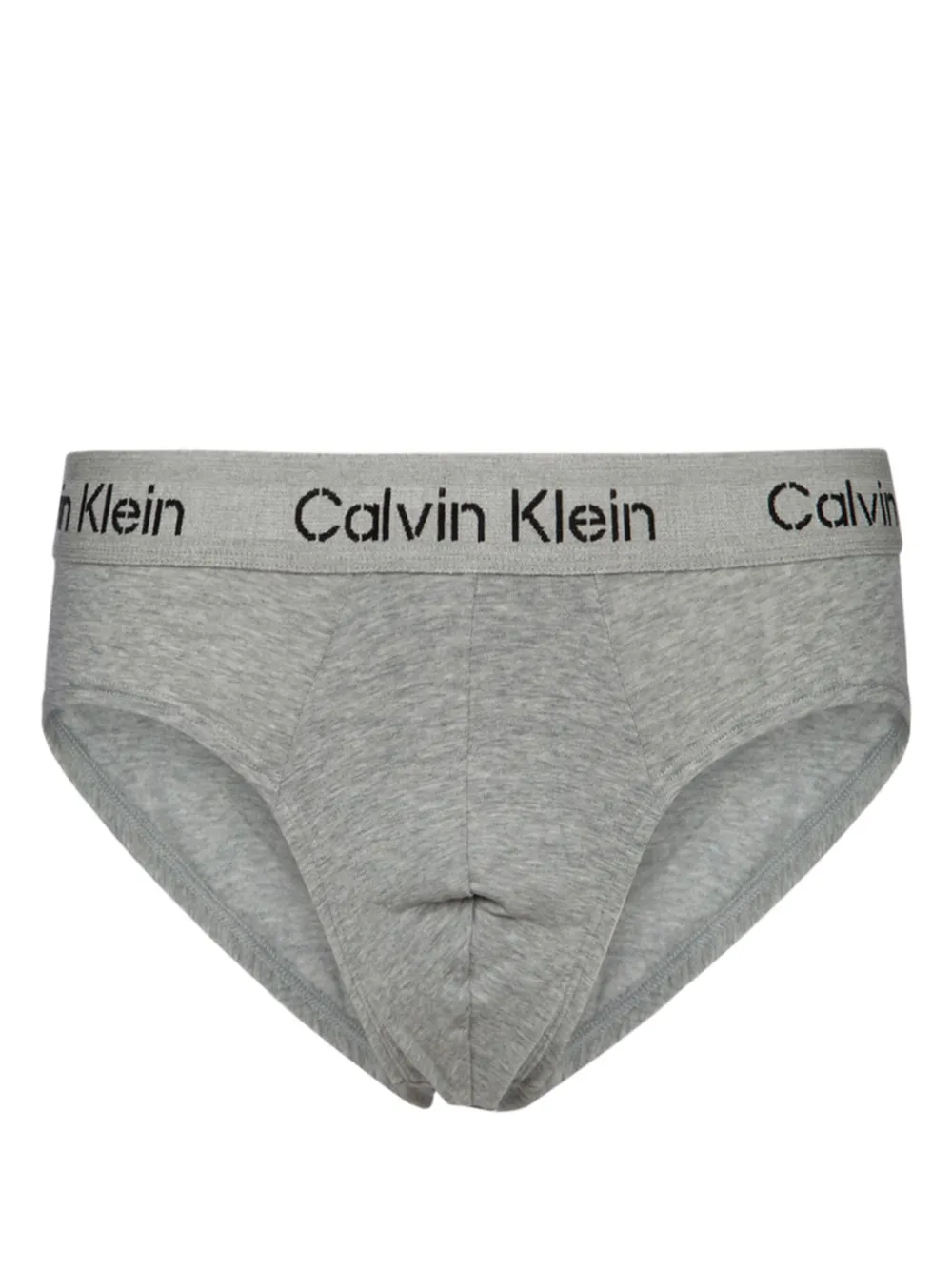 Calvin Klein logo-print waistband briefs - Grigio