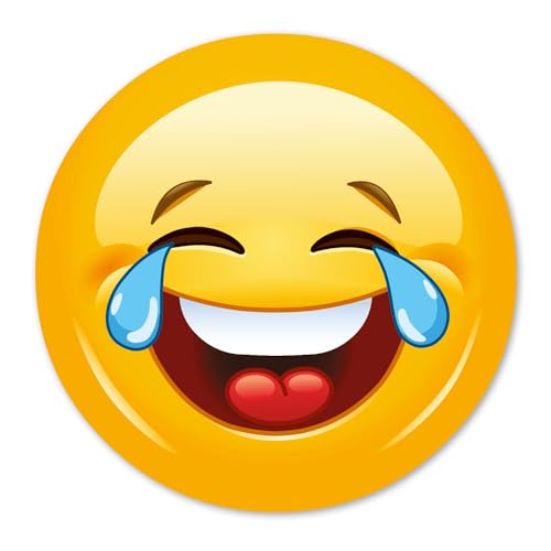 Adesivo "Smile With Tears, Ø 20 Cm, Articolo Auto _ 216, Außenklebend Per Auto, Camion, Moto, Motorino, Motorino, Scooter, Veicoli, Resistente Ai Ragg
