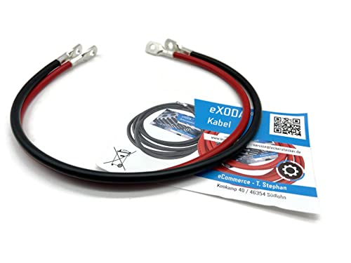 Exoda Cavo Da Batteria Di 50Cm Cavo Di Alimentazione Da 16 Mm² In Rame Con Estremità Ad Anello M8