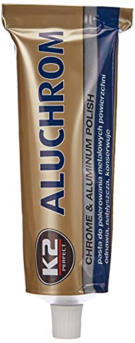 K2 Alluminio Cromato, Lucidatura Professionale Del Metallo, Conserva, Protegge, Cura, Lascia Specchio I Cerchioni, 120 G