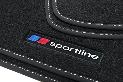 Teileplus24 F651-Fba Tappetini Sportline Design Per Bmw 1Er E87 2004-2011 Cuciture Decorative