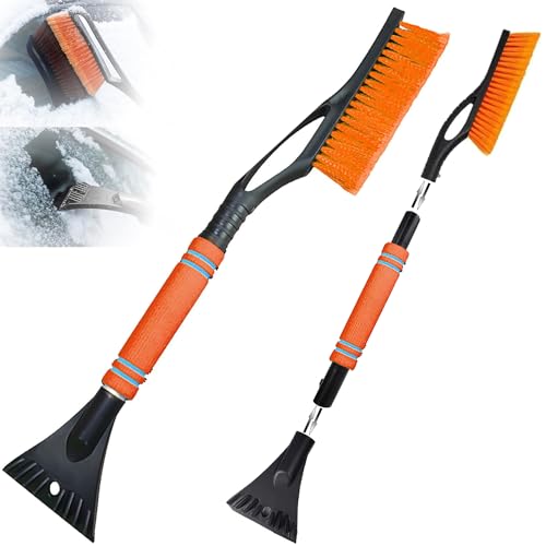 May Huang Raschietto Per Ghiaccio Spazzola Da Neve(2 In 1), Snow Brush Scraper Di Ghiaccio Per Auto, Raschietti Per Ghiaccio Parabrezza Con Impugnatur