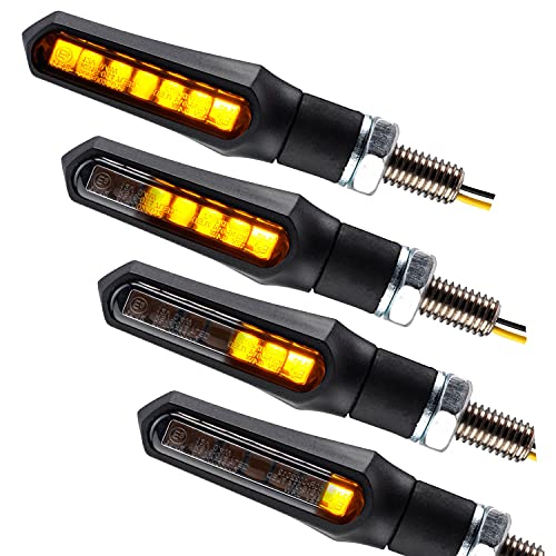 Toxx 4 Mini Indicatori Di Direzione A Led Shark Universali Per Moto, Quad, Scooter, Colore Nero, Anteriore Posteriore, Omologati, 2 Paia