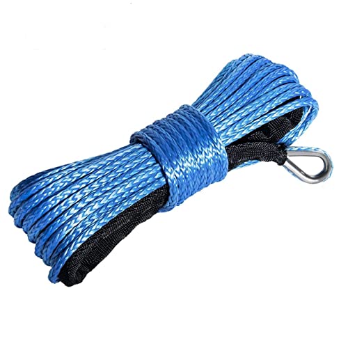 Dedc Cavo Verricello 12 Fili Cavo Argano Sintetico Con Guaina 7700Lbs Per Atv Argano Atv Utv Suv Camion Barca, Blu 6Mmx15M
