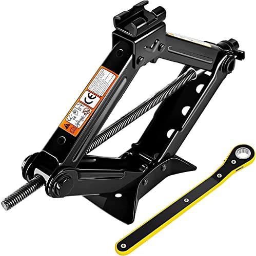Kefflum Car Jack Scissor Jack Crick Auto Ascensore Martinetto Cric A Forbice 1500 Kg Sollevatore A Carrello Con Sollevamento A Cricchetto Per Auto Fam