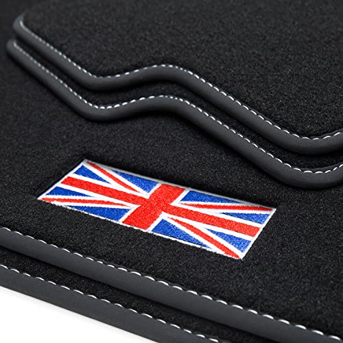 Teileplus24 501 Premium Tappetini Con Cucitura Decorativa E 'Union Jack' Logo Per Mini 2 2 R56 2006-2014