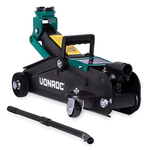 Vonroc Cric Per Auto|Martinetto 2000Kg. Altezza Massima 33Cm. Incluso Manico Di Sollevamento