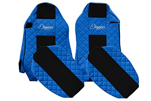 F-Core Coprisedili Camion Compatibile Per Man Tgx 01.07-03.20 Conducente Isri Passeggero Isri Posti Diversi Blu