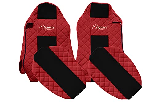 F-Core Coprisedili Camion Compatibile Per Man Tgx 01.07-03.20 Conducente Isri Passeggero Isri Posti Diversi Rosso