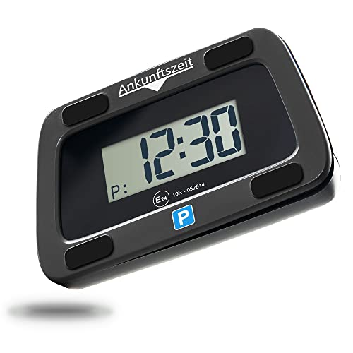 Parkwächter Orologio Digitale Da Auto Per Parcheggio, Orologio Digitale Da Auto Per Parcheggio Adesivo (Nero)(111 Mm X 71 Mm X 22 Mm)