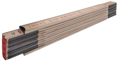 Stabila Metro Pieghevole Tipo 507 N, 2 M, Scala Metrica Naturale, Piastre Articolate Racchiuse, Metro Con Doghe In Legno Sottili E Altamente Elastiche
