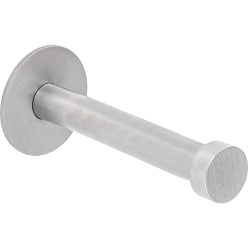 Alles Im Griff Pirwa 1 Gancio Da Parete Singolo Con Piastra Di Base, Profondità 72 Mm, Acciaio Inox Spazzolato
