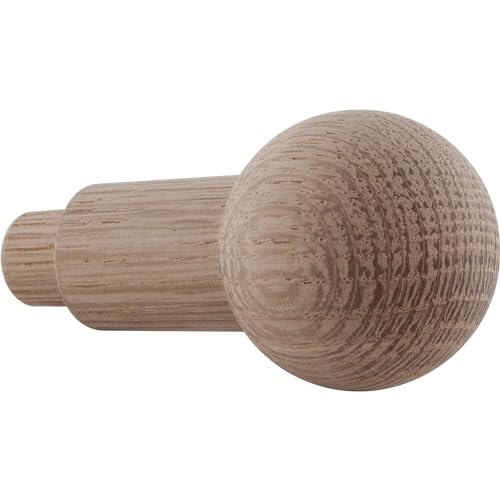 Alles Im Griff Gancio Appendiabiti In Legno Horus – Gancio Da Parete Per Forare Ø 12 X 14 Mm – Gancio Appendiabiti In Rovere Grezzo