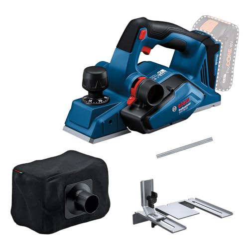 Bosch Professional 18V System Pialletto A Batteria Gho 18V-26 (Motore Brushless, Incl. Sacco Raccoglipolvere, Guida Parallela, 1 Lama Wood Razor)