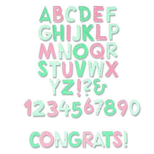 Sizzix Thinlits Die Marked Alphabet Di Olivia Rose | 665893 |Capitolo 2 2022, Plastica Carta, Multicolor, One Size