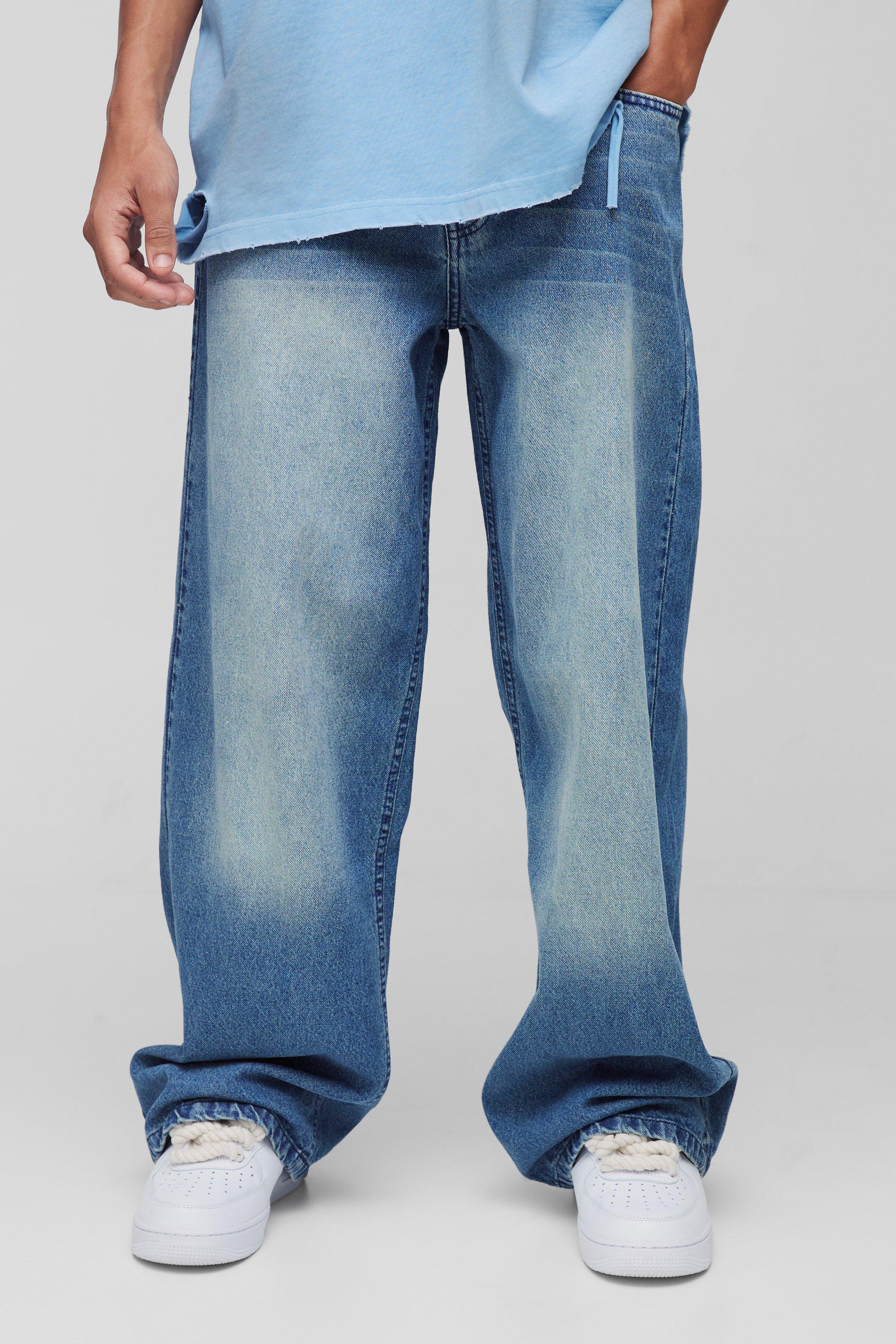 Baggy Rigid Jeans, Azzurro