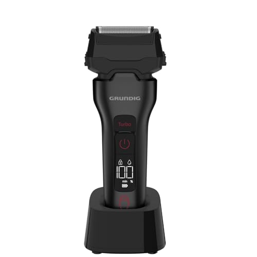 Grundig Ms 9330 - Rasoio Da Uomo, Funzionamento A Batteria, Display Lcd, 3 Prese