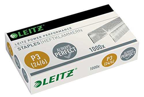 Leitz Punti Power Performance P3 (24/6), Acciaio Galvanizzato, Confezione Da 1000 Punti Per Cucitrici, 55700000