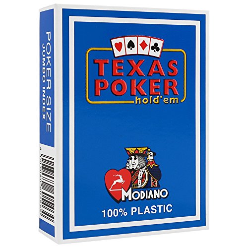 Modiano, Carte Da "Texas Poker Hold 'Em" In Plastica Al 100%, 2 Semi/Numeri Sugli Angoli Con Jumbo Index