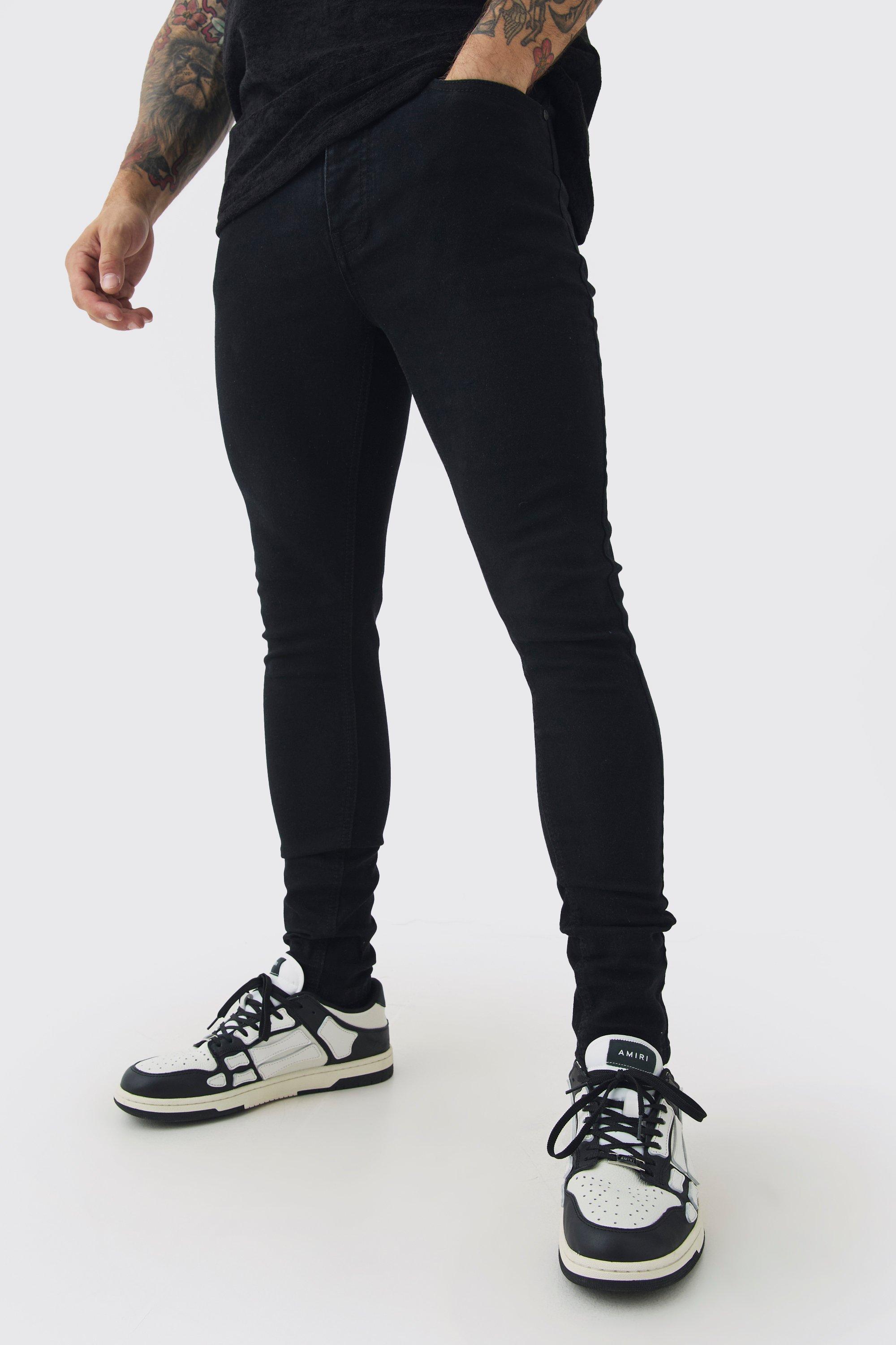 Super Skinny Stretch Jean In True Black, Nero