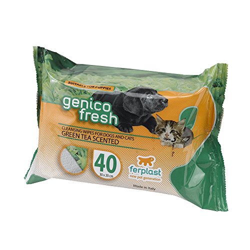 Ferplast Genico Fresh 40 Green Tea Salviettine Detergenti Profumate Tè Verde 40