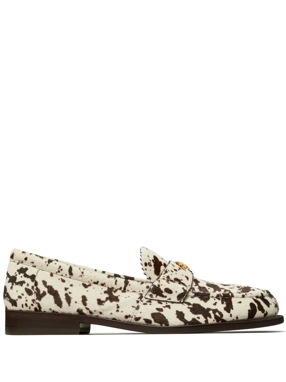 Tory Burch cow-print leather loafers - Toni neutri