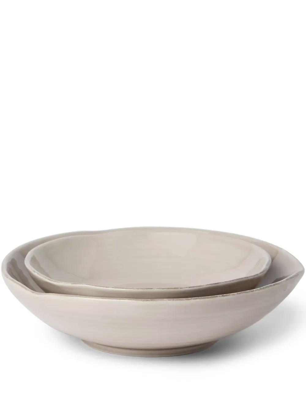 Brunello Cucinelli logo-print ceramic bowl (set of two) - Marrone