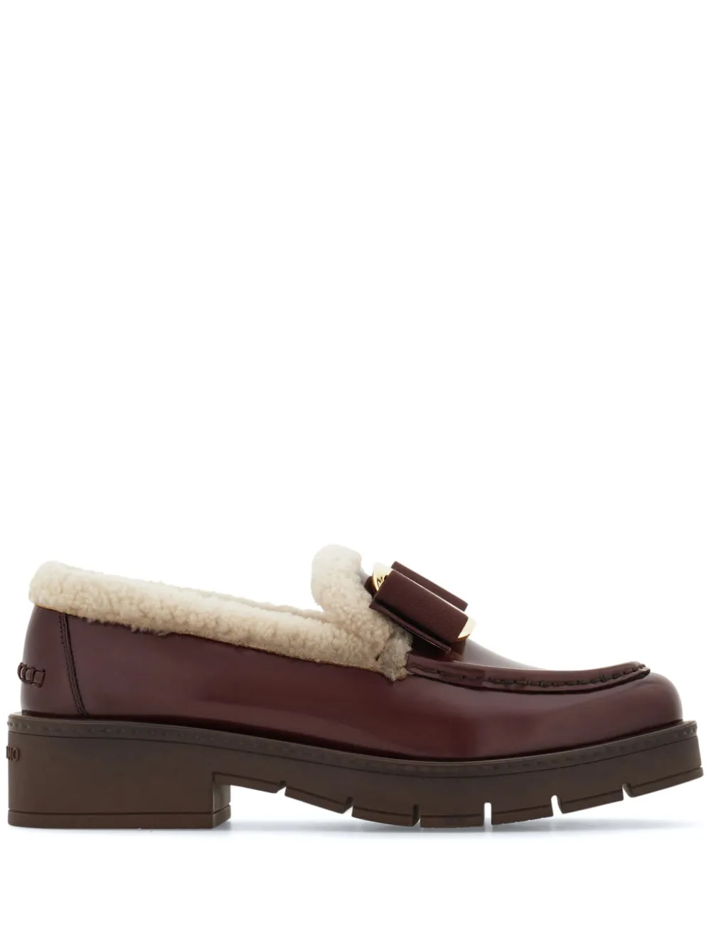 Ferragamo Vara Bow lined loafers - Rosso