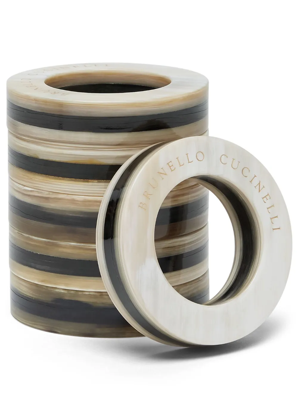Brunello Cucinelli logo-engraved napkin rings (set of six) - Toni neutri
