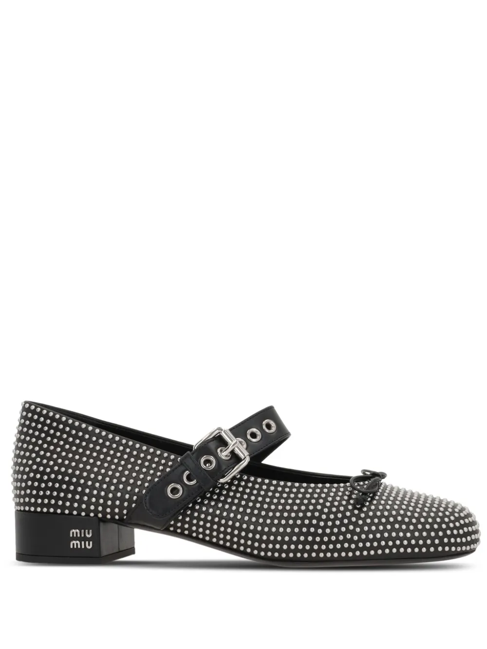 Miu Miu 25mm buckled ballerina shoes - Nero