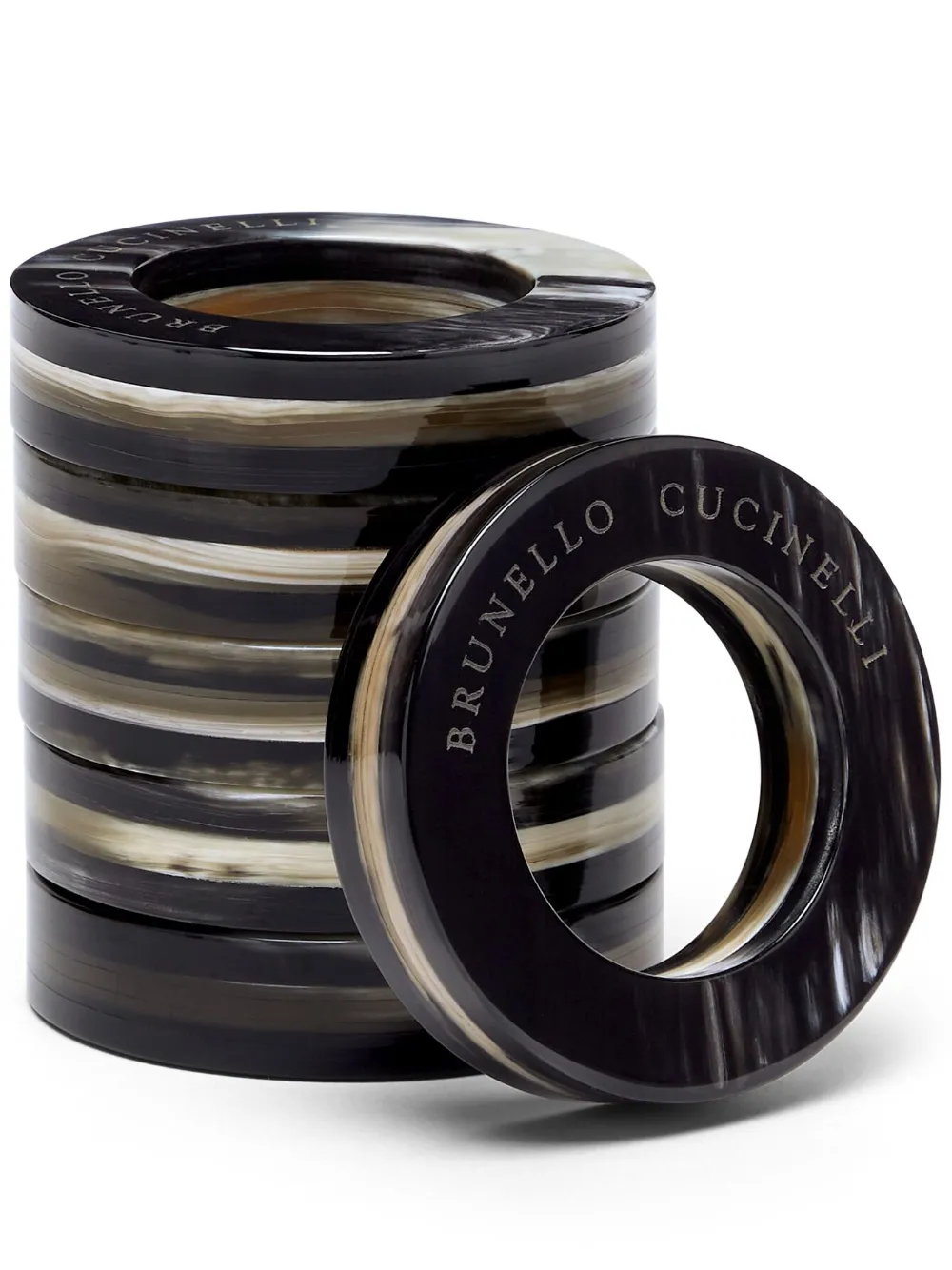 Brunello Cucinelli napkin rings (set of six) - Nero