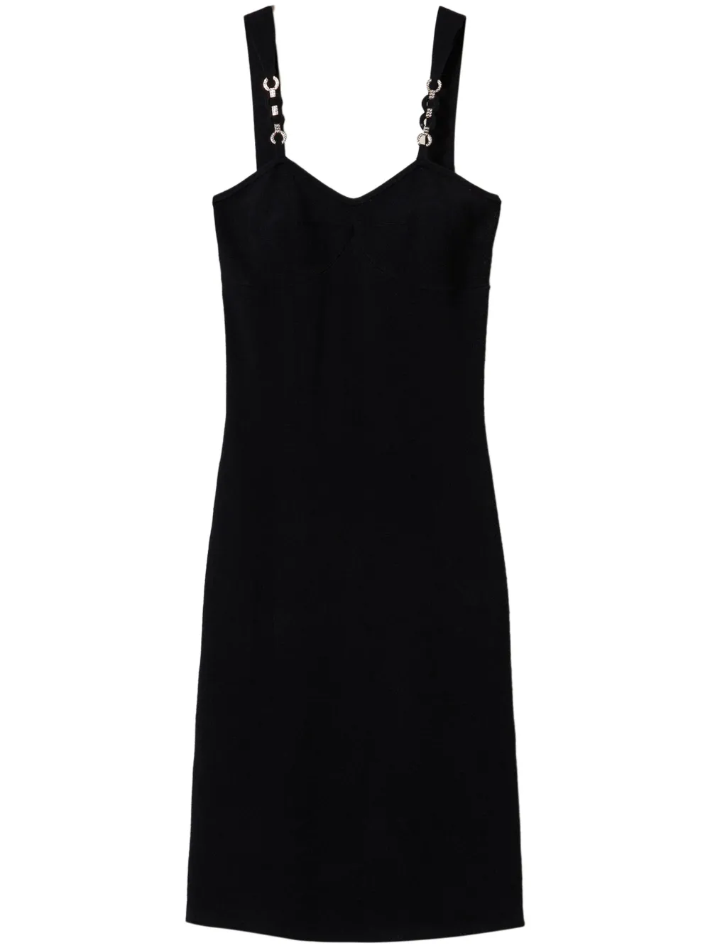 TWINSET jewel-straps knit midi dress - Nero