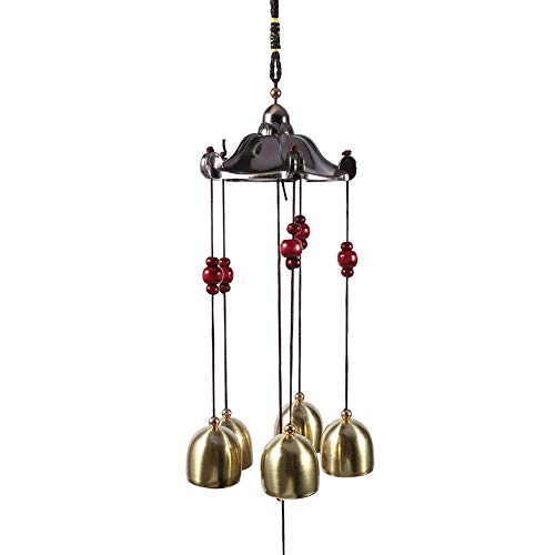 Campanelli Eolici Tubolari Wind Chimes Brass 5 Campane Best Wishes Lucky Wind Bell Decorazione Del Padiglione Del Padiglione Classico Antiruggine Per 