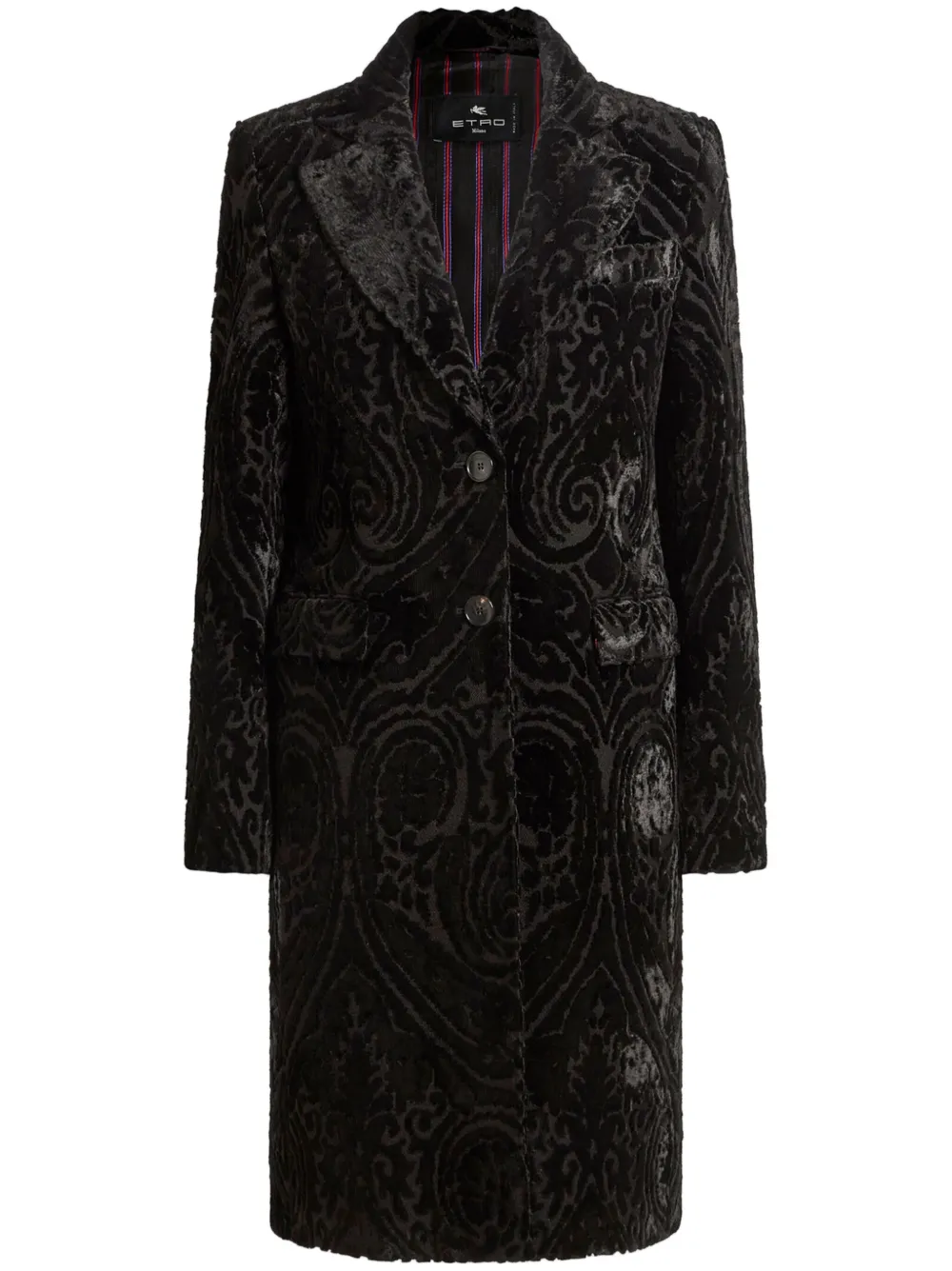 ETRO velvet jacquard coat - Nero
