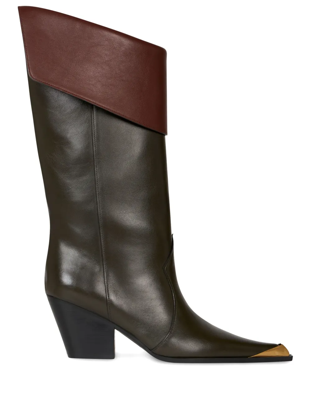 ETRO leather mic-calf boots - Verde