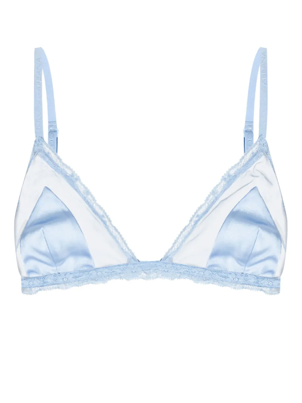 Dolce & Gabbana lace-trimmed satin bra - Blu