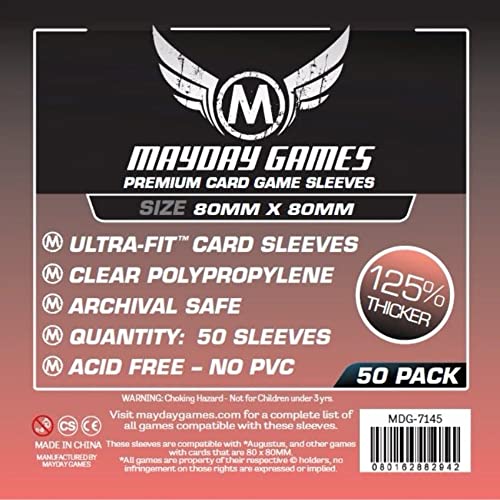 50 Mayday 80 X 80 Square Premium Card Sleeves Board Game